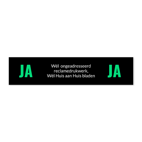Ja/ja brievenbusstickers - Vinyl - Zelfklevend - 135x30 mm - Bordenmax.nl