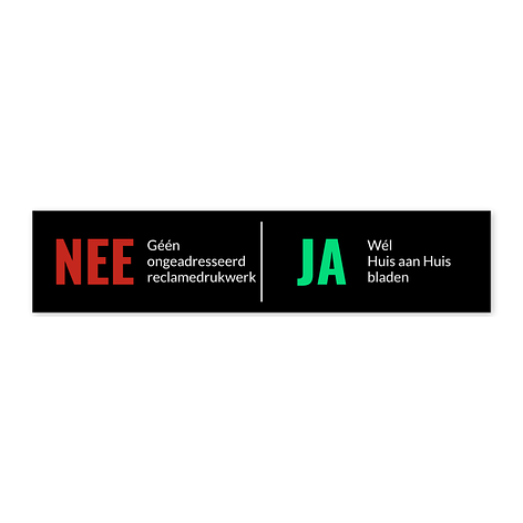 Ja/Nee sticker - Vinyl - Zelfklevend - 135x30 mm - Bordenmax.nl