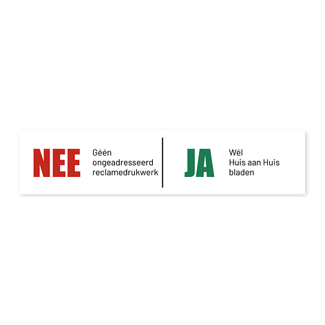 Ja/Nee sticker - Vinyl - Zelfklevend - 135x30 mm - Bordenmax.nl