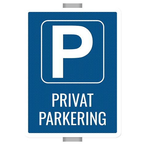 Skilt privat parkering - Aluminium - 300x400 mm - Skiltmax.no