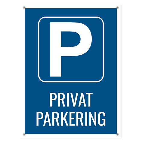 Privat parkering skilt - Lag selv - 300x400 mm - Skiltmax.no