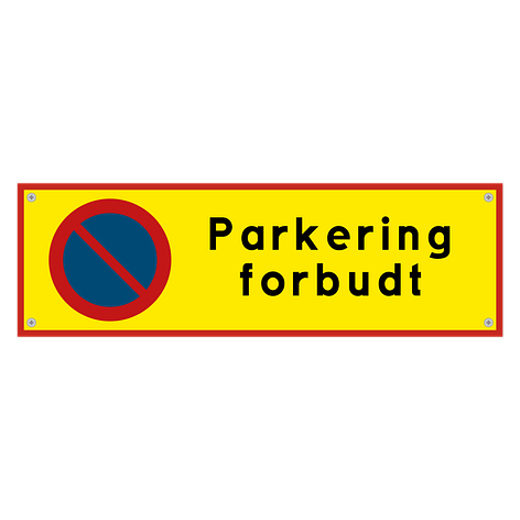 Parkering forbudt skilt - Aluminium - 380x120 mm - Skiltmax.no