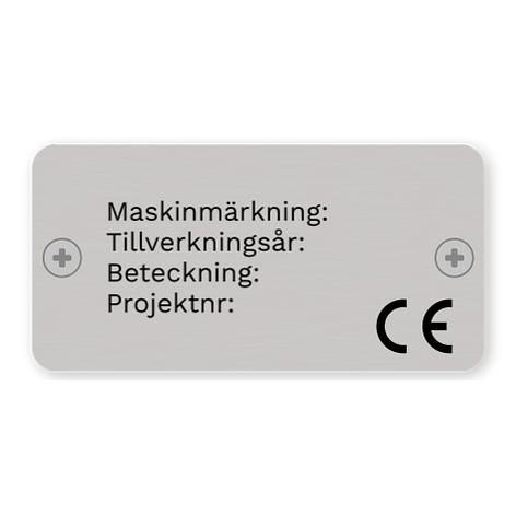 Skyltar i rostfritt stål - 60x30 mm - Egen design - Skyltmax.se