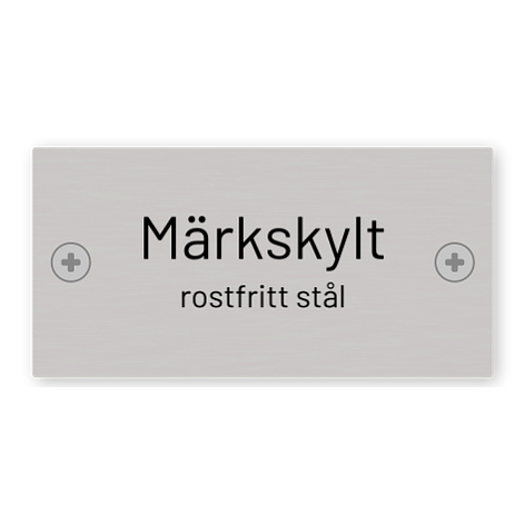 Skyltar i rostfritt stål - 60x30 mm - Egen design - Skyltmax.se