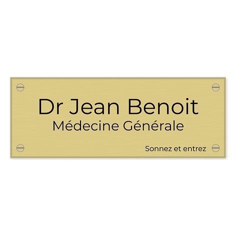 Plaque de cabinet personnalisée - Plaque personnalisée - Doré - Plaque en laiton - Plaqueomatic.fr