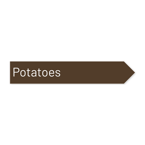 Garden sign potatoes - Personalised - Brown/white - Plastic - Signomatic.co.uk