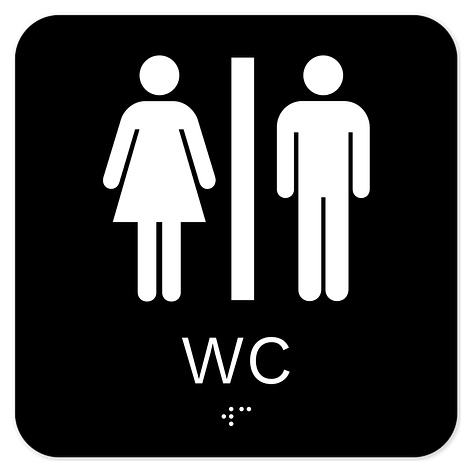 Taktil skylt - WC - 150x150 mm - Skyltmax.se