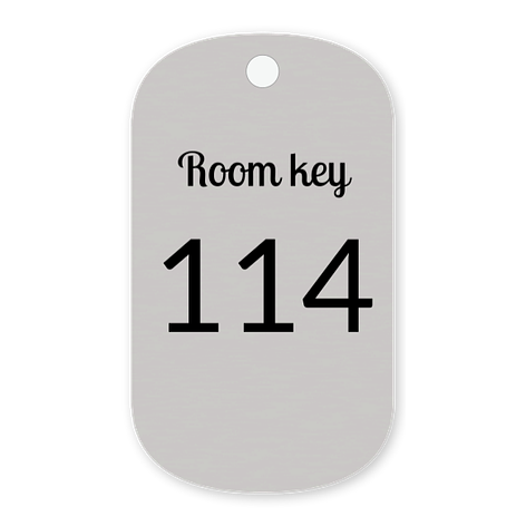Hotel room key sign - Personalised - 28x49 mm - Signomatic.co.uk