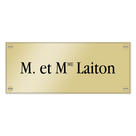 Plaque de porte en laiton personnalisée - 170x70 mm - Plaqueomatic.fr