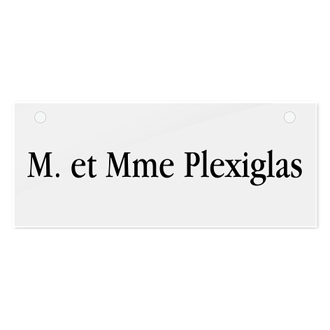 Plaque de porte en plexiglas personnalisée - 170x70 mm - Plaqueomatic.fr