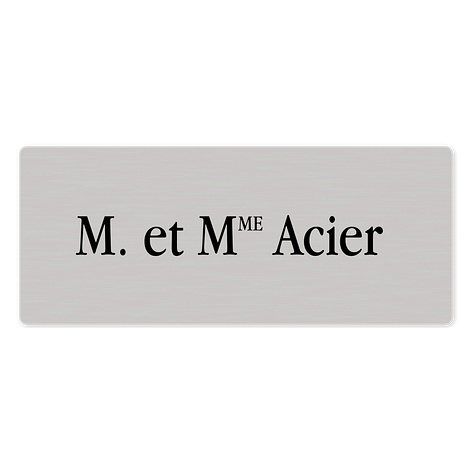 Plaque de porte en inox personnalisée - 170x70 mm - Plaqueomatic.fr