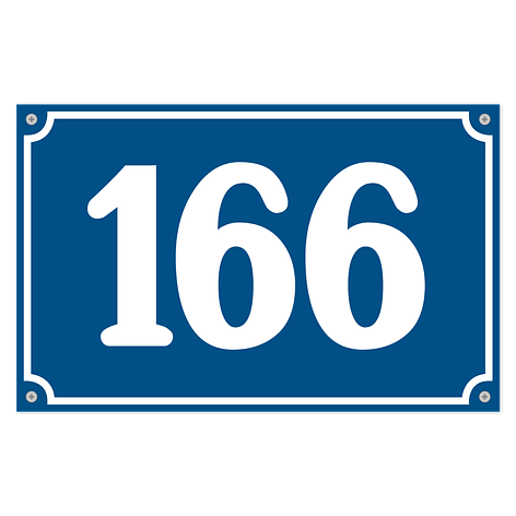 Number sign - Personalised - 220x140mm - Blue/white - Plastic sign - Signomatic.co.uk
