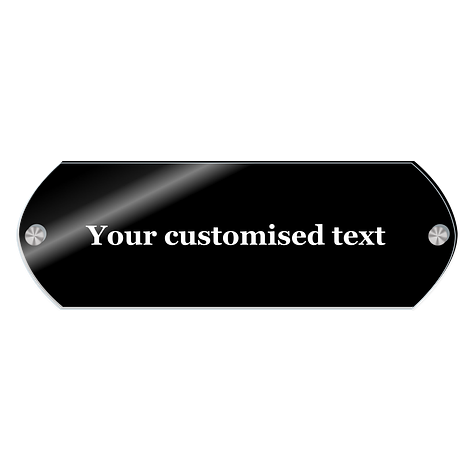 Acrylic & Aluminium sign - Black - Personalised - 300x100 mm - Signomatic.co.uk