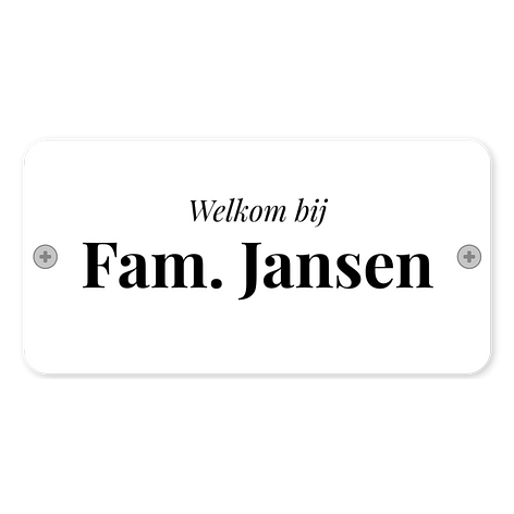 Huisnaambord - Plastic - 100x50mm - bordenmax.nl