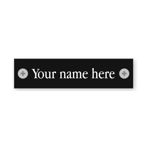 Doorbell nameplate - Personalised - 60x15mm - black/white - Signomatic.co.uk