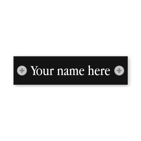 Doorbell nameplate - Personalised - 60x15mm - black/white - Signomatic.co.uk