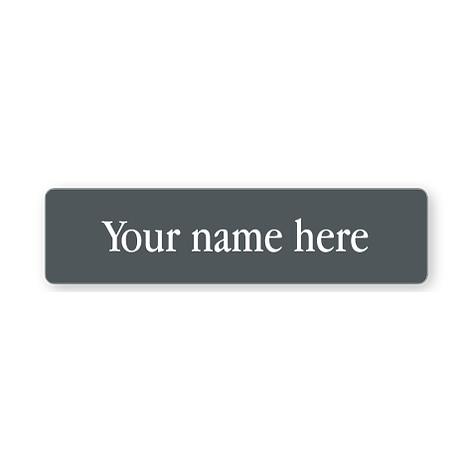 Doorbell nameplate - Personalised - 60x15mm - grey/white - Signomatic.co.uk