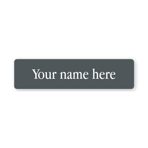 Doorbell nameplate - Personalised - 60x15mm - grey/white - Signomatic.co.uk