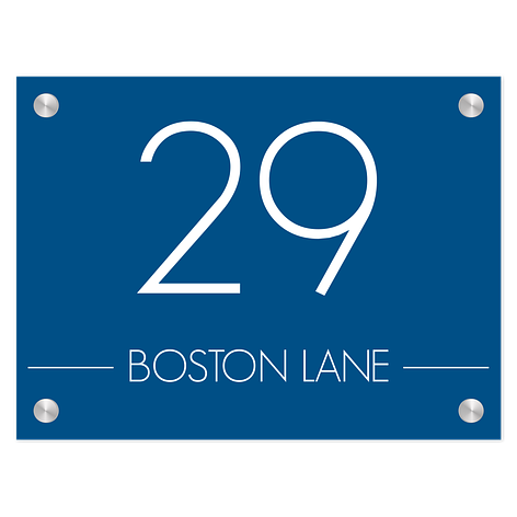 Door Signs - Personalised - Blue/White - Aluminium - Signomatic.co.uk