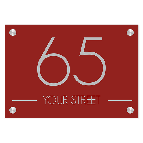 Custom made signs - Aluminium - Personalised - Red/Silver - Signomatic.co.uk