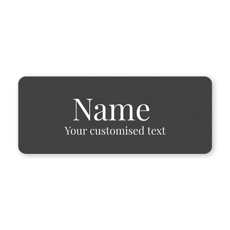 Custom Name badge - 50x20 mm - Etched Aluminium - Signomatic.co.uk