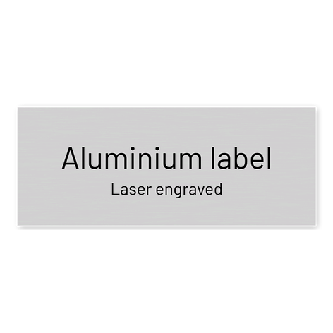 Engraved aluminium label - 100x40 mm - Custom labels online - Signomatic.co.uk