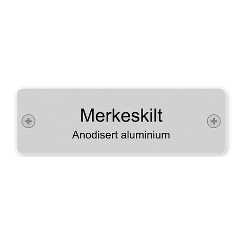 Merkeskilt anodisert aluminium - Design selv - Skiltmax.no