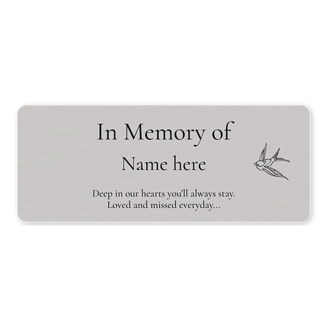 Memorial Plaque - 100x40mm - Stainless steel - Signomatic.co.uk