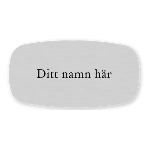 Namnskylt metall - Egen design - 62x32 mm - Skyltmax.se