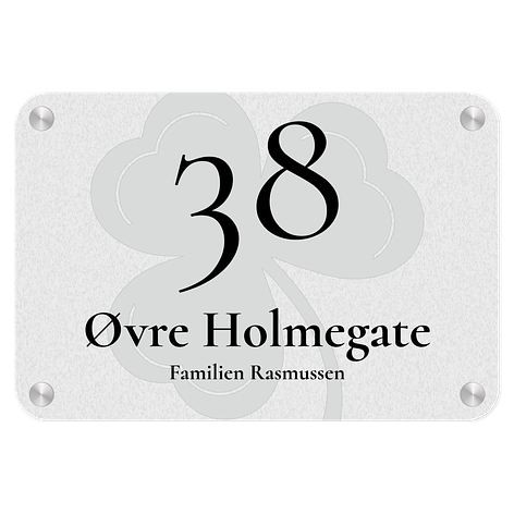 Husnummerskilt akryl - 295x200 mm - Skiltmax.no