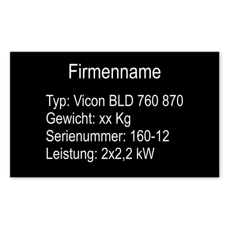 Typenschild selbstklebend - Etikette - 100x60 mm - Schildermaxe.de