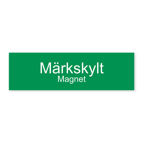 Märkskylt magnet - 100x30mm - Grön/vit - Skyltmax.se