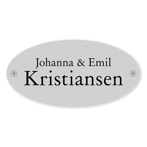 Dørskilt med navn - 115x58mm - Skiltmax.no