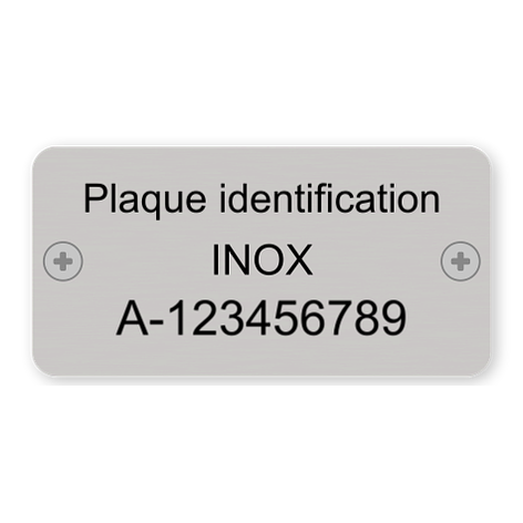 Étiquette gravure laser sur inox - 60x30 mm - Plaqueomatic.fr