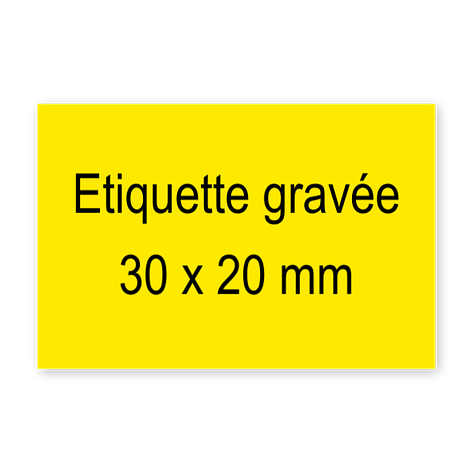 Étiquette gravée en plastique acrylique - 30x20 mm - Plaqueomatic.fr