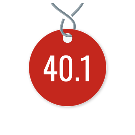 Étiquette de numéro - Jeton rouge - 40x40 mm - Plaqueomatic.fr