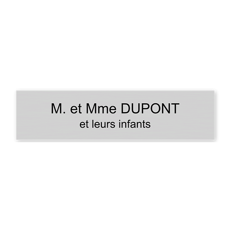 Plaque pour boîte aux lettres en aluminium anodisé - Plaqueomatic.fr