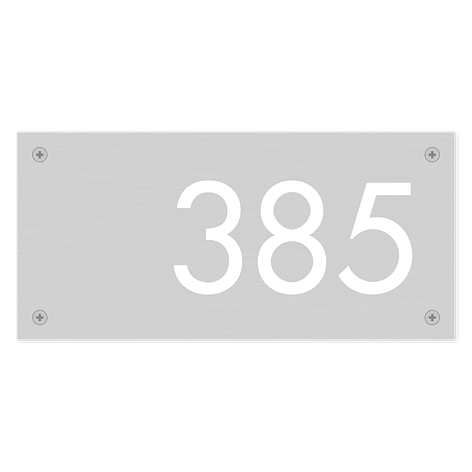 Plaque de rue en aluminium avec numéro - 210x100 mm - Plaqueomatic.fr
