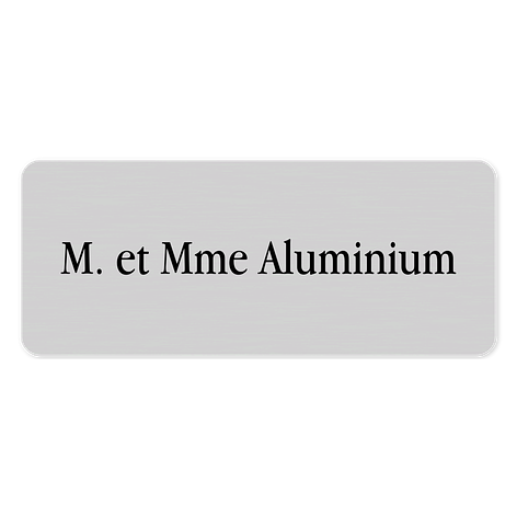 Plaque de porte en aluminium brossé - Personnalisée - Plaqueomatic.fr