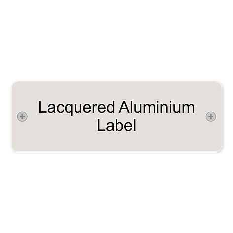 Lacquered Aluminium Label - 150x50 mm - Custom labels online - Signomatic.co.uk