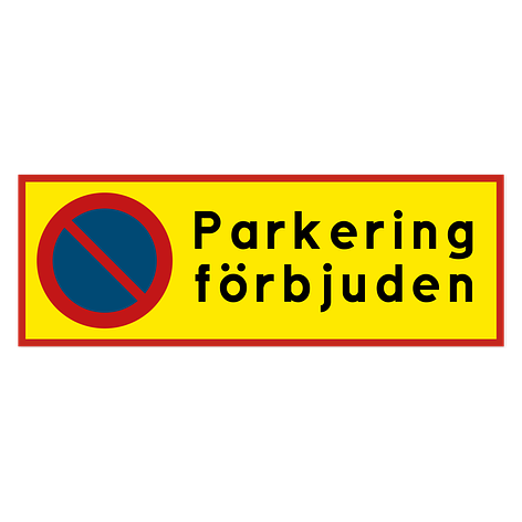 Parkeringsskylt - Parkering förbjuden - Dekal - 297x105mm - skyltmax.se