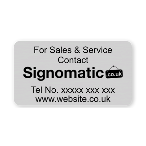 Anodised Aluminium label plates - 55x30 mm - Custom labels online - Signomatic.co.uk
