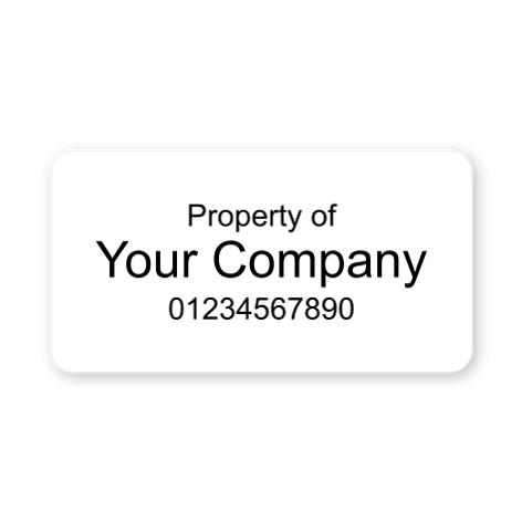 Vinyl Asset Labels - 50x20 mm - Custom labels online - Signomatic.co.uk