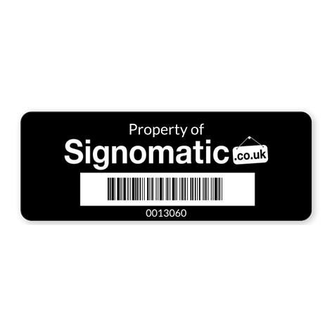 Vinyl Asset Labels - 80x30 mm - Custom labels online - Signomatic.co.uk