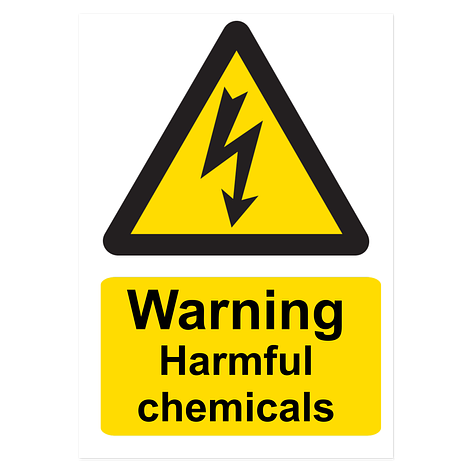Warning Signs - Harmful chemicals - 210x297 mm - Signomatic.co.uk