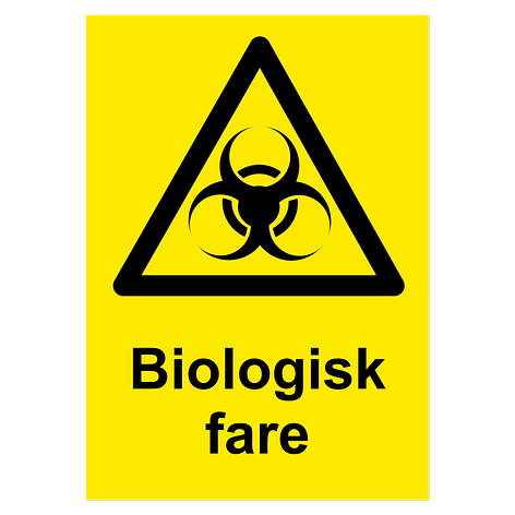 Varselskilt - Biologisk fare - Vinyl - 210x297 mm - Skiltmax.no