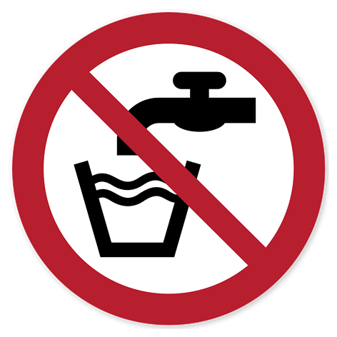 Prohibition Sign - No drinking water - 100x100 mm - Signomatic.co.uk