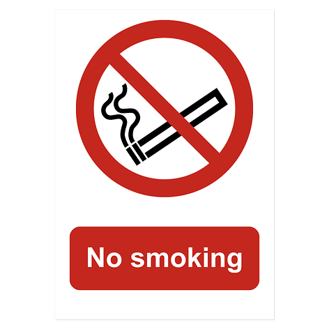 Prohibition Sign - Vinyl - No smoking - 210x297 mm - Signomatic.co.uk