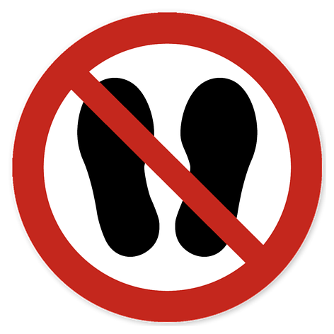 Prohibition Sign - Do not stand here - 100x100 mm - Signomatic.co.uk