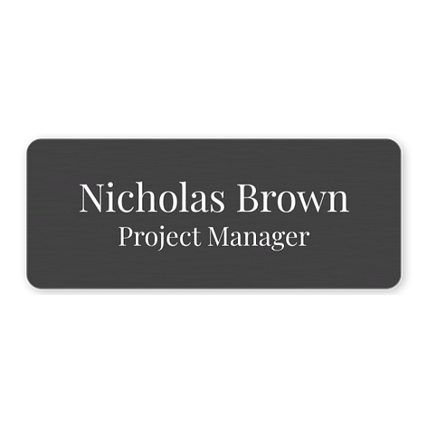 Name Badge - 75x30 mm - Aluminium - Signomatic.co.uk